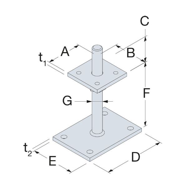 SST Pieds de poteaux Typ PPB70G-R