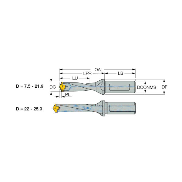 DCM 130-039-16A-3D Wendeschneidplattenbohrer Bohrtiefe 3xD