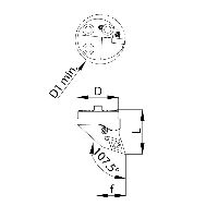 Vyměnitelná řezací hlava Ø 25 – PDQNL – DN..11 04..vlevo / f=17 / 107,5°