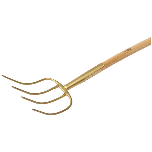 Fourche à fumier avec 4 dents vernies et manche