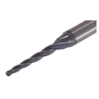 EBT-T4 012-08/1.0C4M45 IC903 Fraise hémisphérique carbure monobloc conique, 4 dents, hélice 25°, pour aciers traités.