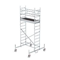 Rullestillads 0,75 x 1,80 m med chassisbjælke Platformshøjde 3 m