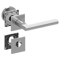 Qolibri Slidebloc® ultra Garniture mixte de porte 1025 rosaces carrée inox mat