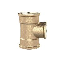 T-reduktionsstykke 3xIG, 2xG3/4i, udgang G1/2, tryk 16 bar, blank messing