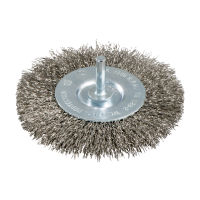 Brosse ronde 100x0,3 mm/6 mm, acier inoxydable, ondulé