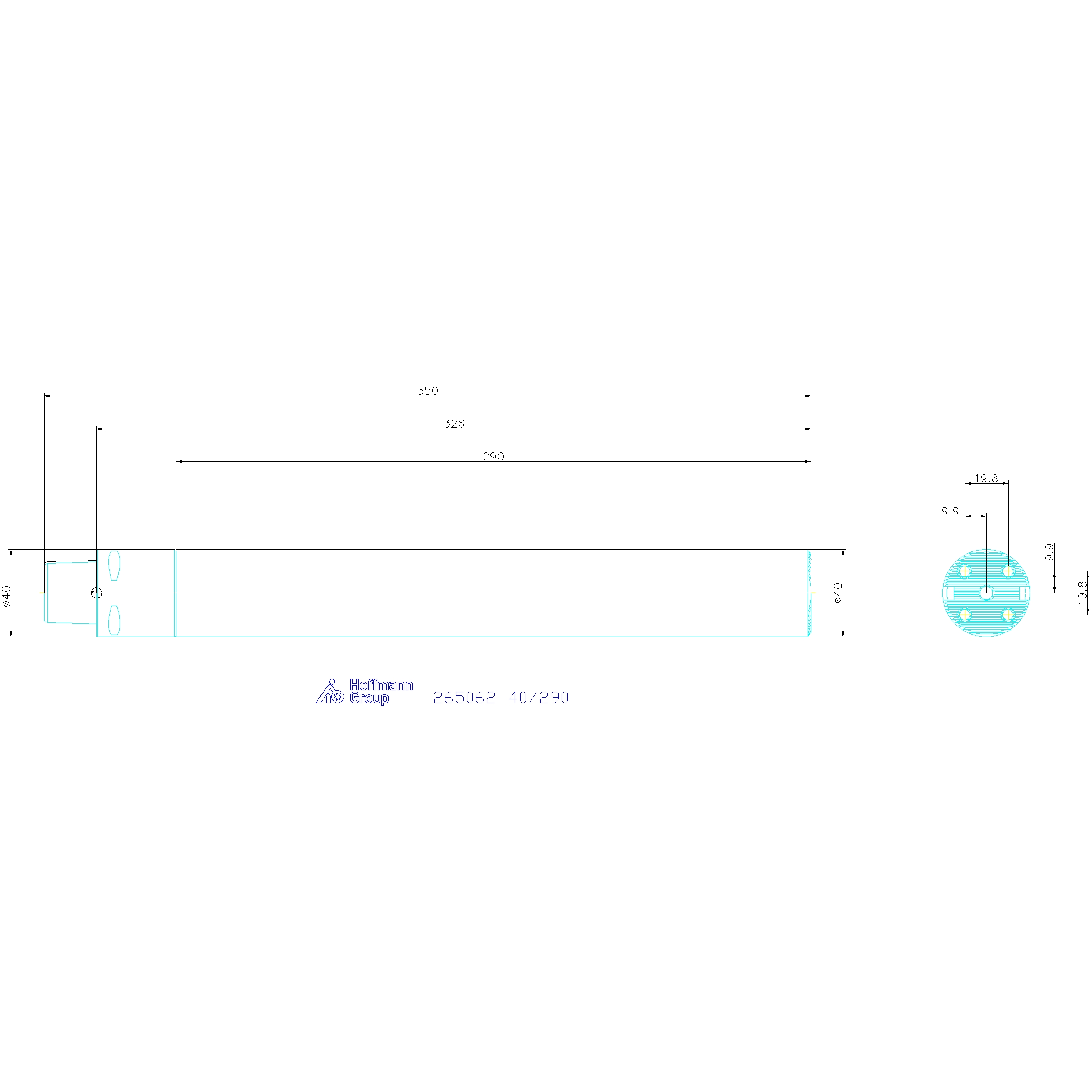 GARANT Master Mute Bohrstangenschaft PSC schwingungsdämpfend, PSC 40, Schaft-⌀ / Nutzlänge L<sub>1</sub>: 40/290mm