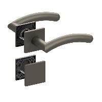 Qolibri Pullbloc® ultra Drückergarnitur 1084 Quadratrosetten Titan satin