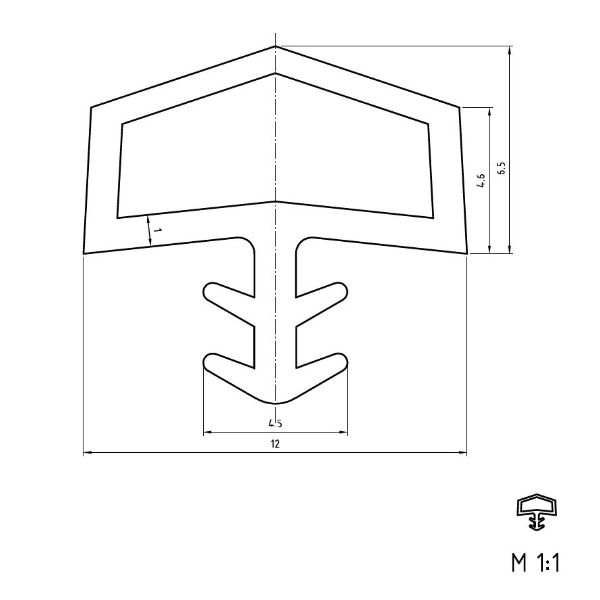 TRELLEBORG Joint L 8001 rainure 4mm blanc 5,3m