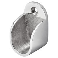 Support final pour tube ovale acier chromé