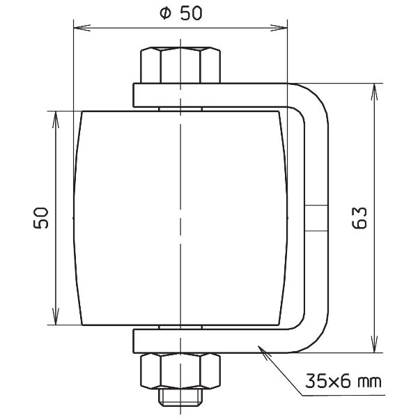Obere Führungsrolle Ø50mm Stahl verzinkt