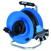 Enrouleur de câble plastique avec triple fiche  40N