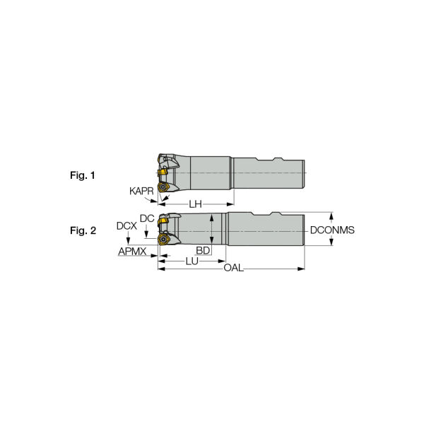 FF EWX D32-4-070-C32-05 Hochvorschubfräser für doppelseitige Wendeschneidplatten mit 6 Schneidkanten