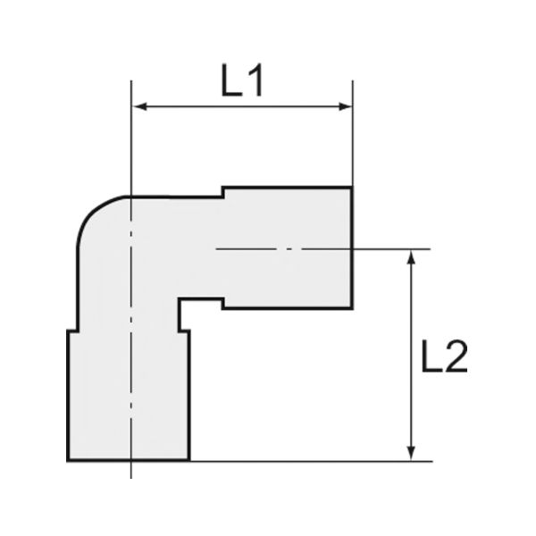 L-spojka „modrá řada“, otočná, M5 vnější, Ø 4 mm