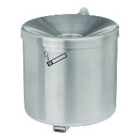 Cendrier mural en inox mat Ø150 mm H 145 mm