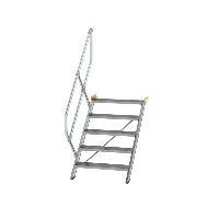 Escalier 45° largeur de marche 800 mm 5 marches aluminium strié