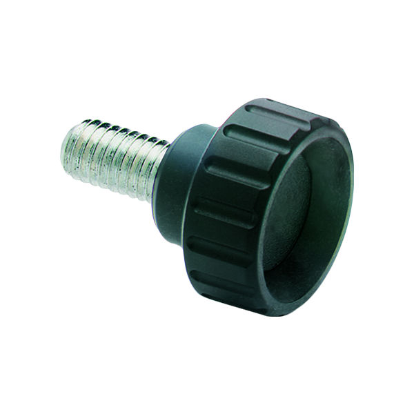 Viti zigrinate ELESA PA nero / acciaio zn BT.p