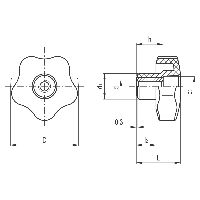 ELESA Sterngriffe PP sw/Messing VCT-FP
