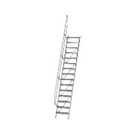 Escalier 60° largeur de marche 600 mm 15 marches aluminium strié