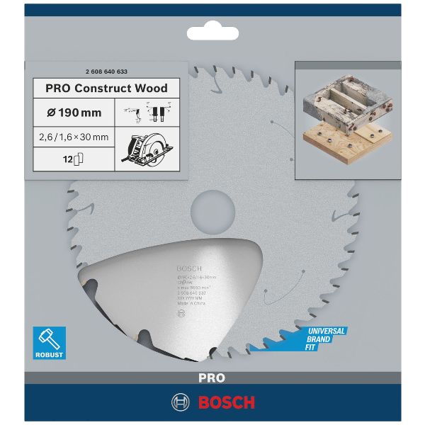 BOSCH PRO Construct Wood Kreissägeblatt, 190 x 2,6 x 30&nbsp;mm