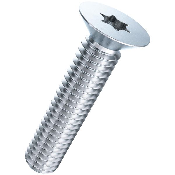 Vis autoformeuses à tête fraisée six lobes internes DIN 7500M-acier zingué bleu