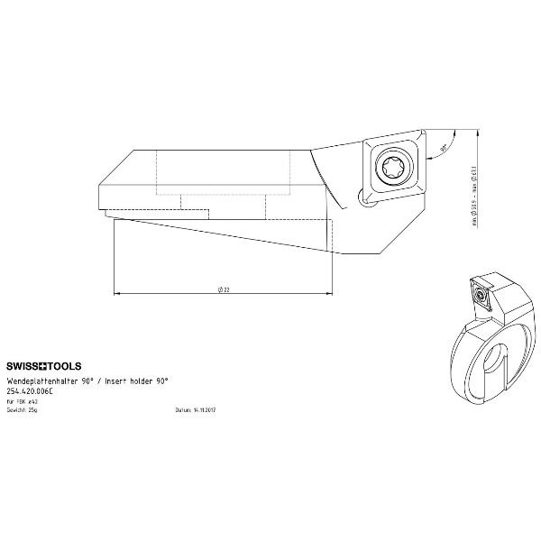 Wendeplattenhalter für Feinbohrkopf (CCM. 06 02 ..)