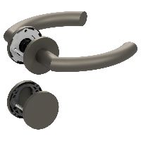 Qolibri Slidebloc® ultra Garniture de porte 1085 rosaces rondes Titan satin