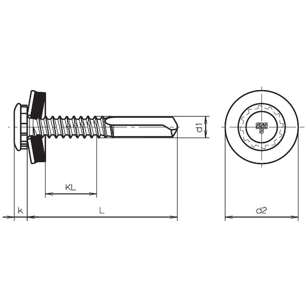 SFS Vis autoperceuses A2 SX14/12-L12-S16-5,5x40 KL12