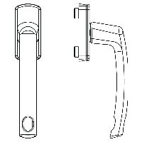 maco Fenstergriff mit Loch Harmony Alu silber 55789