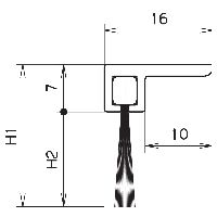 Abdichtbürste mit Aluminiumprofil 4 Länge 3m
