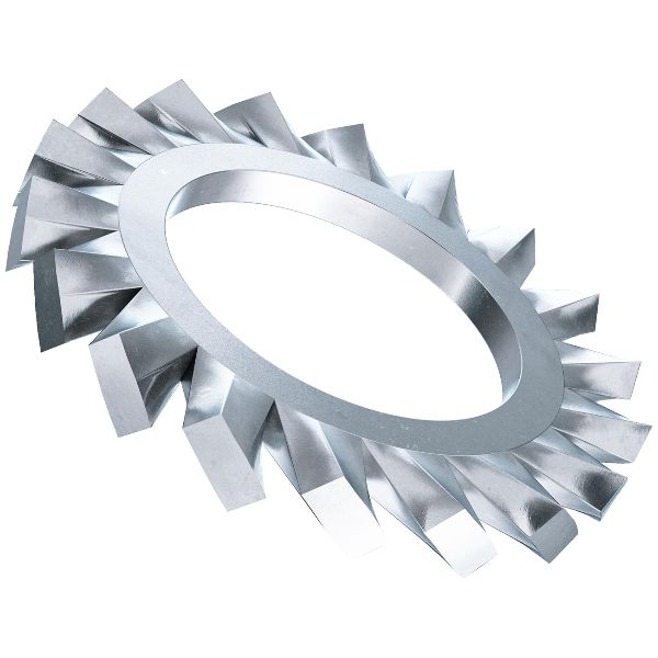 Rondelle elastiche esternamente dentato DIN 6798 forma A-acciaio per molle zincato blu
