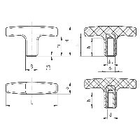 ELESA T-Griffe PA/Messing L.652