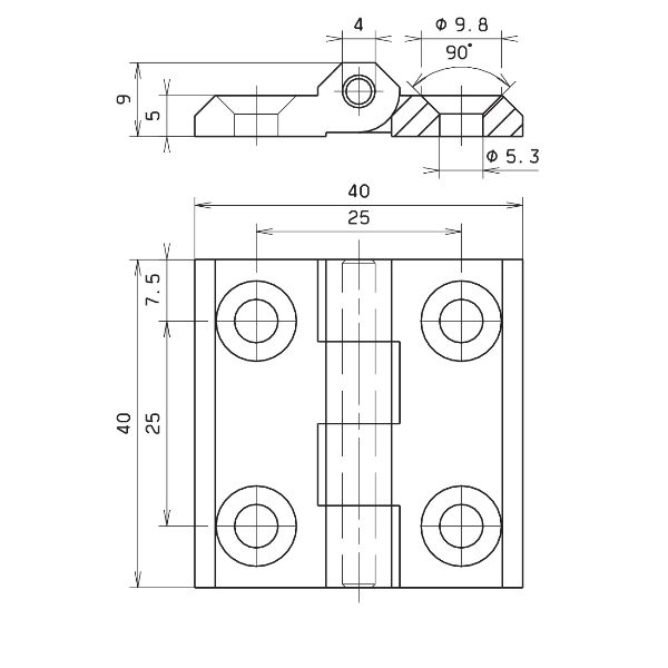 Cerniera a vite 180° leggermente cromata