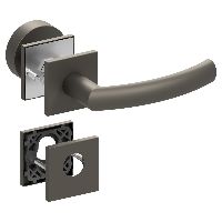 Qolibri Slidebloc® ultra Garniture mixte de porte 1003 rosaces carrée Titan satin