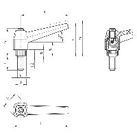 ELESA Verstellb. Klemmhebel PA/St brüniert MR.p