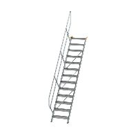 Escalier 45° largeur de marche 600 mm 13 marches aluminium strié