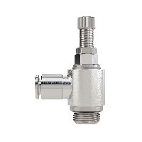 Válvula de retención con estrangulamiento, estrangulamiento del aire de salida M5, conexión enchufable 4