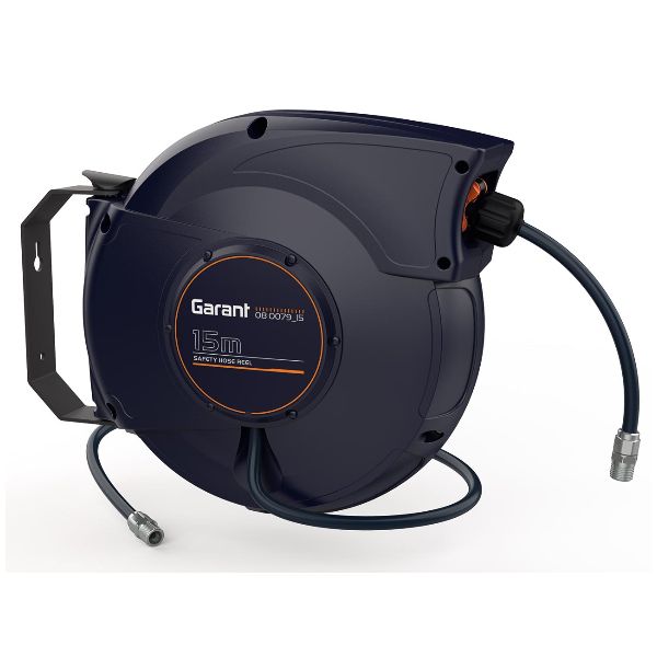 Sicherheits-Schlauchaufroller, Kunststoffgehäuse Wasser, nutzbare Schlauchlänge: 15m