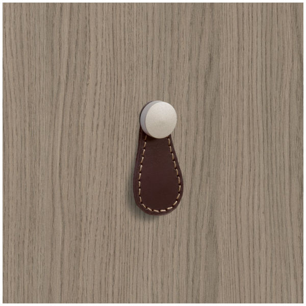 Hettich Knopf Galati Leder dunkelbraun