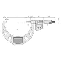 Digitální Třmenový mikrometr IP65 200-225 mm ocel, Digimatic