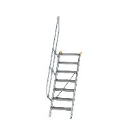 Escalier 60° largeur de marche 600 mm 7 marches aluminium strié