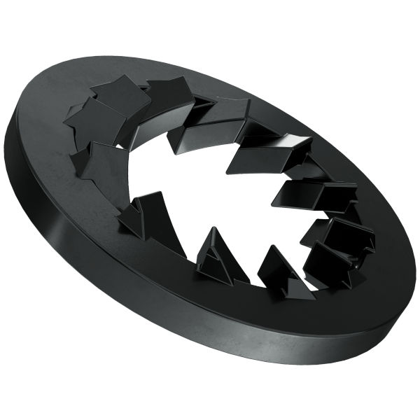 Zahnscheiben innengezahnt DIN 6797 Form J-Federstahl schwarz