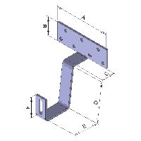 Crochet pour toit solaire standard Acier A2 150x50x5