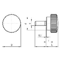 Viti zigrinate ELESA DP nero / acciaio zn B.193 p