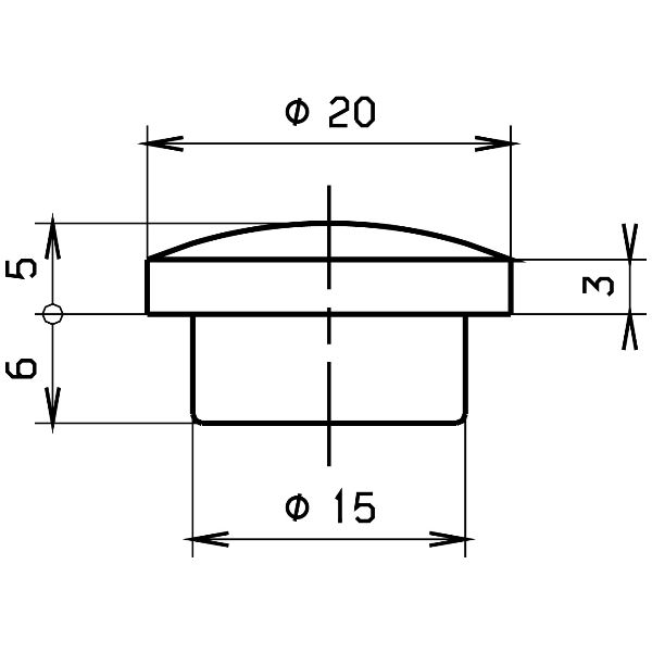 Capuchon de recouvrement bombé hêtre Ø20mm