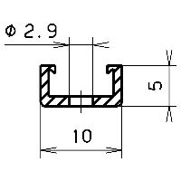 HEBGO Halteprofil 127 10x5mm Aluminium roh zum Aufschrauben