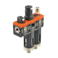 Afsl. + FR + oliesp. »SYNTESI«, M1, G1/4, 5 µm, 0…10 bar, RA