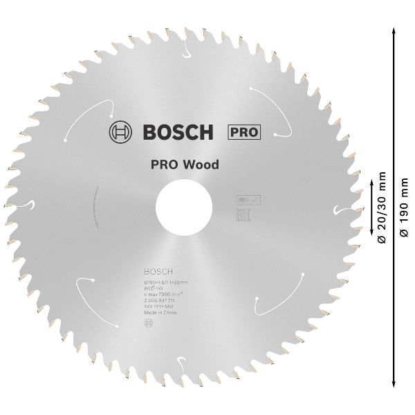 BOSCH PRO Wood cordless circular saw blade 190x1.6x30mm T60