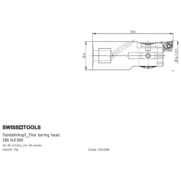 Fine boring head Ø 14 / 14.7 - 17.1