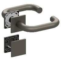 Qolibri Slidebloc® ultra Garniture de porte 1104 rosaces carrée Titan satin