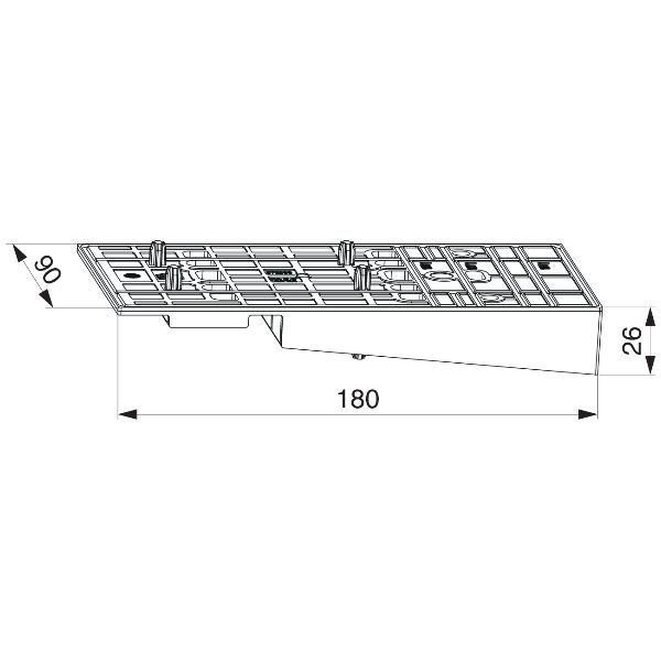 maco HS Plaque de liaison 180/90mm à rainure d'étanch. recoup.